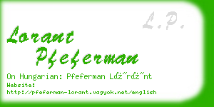lorant pfeferman business card